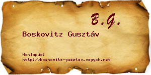 Boskovitz Gusztáv névjegykártya
