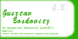 gusztav boskovitz business card